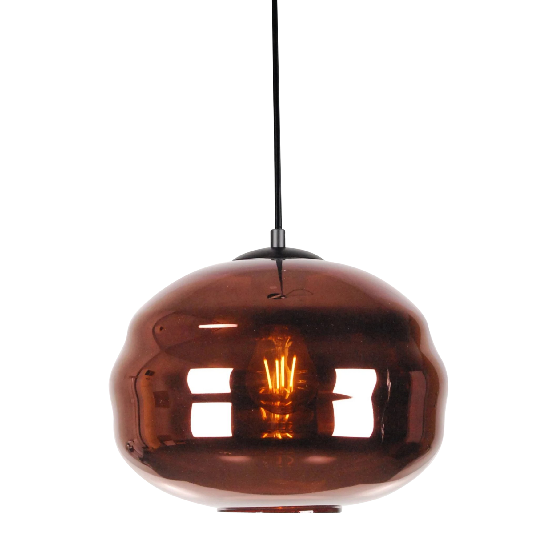 SMITH&SMITH Lighting Sydney Jupiter Hand-blown Pendant Lamp in Copper Glass 
