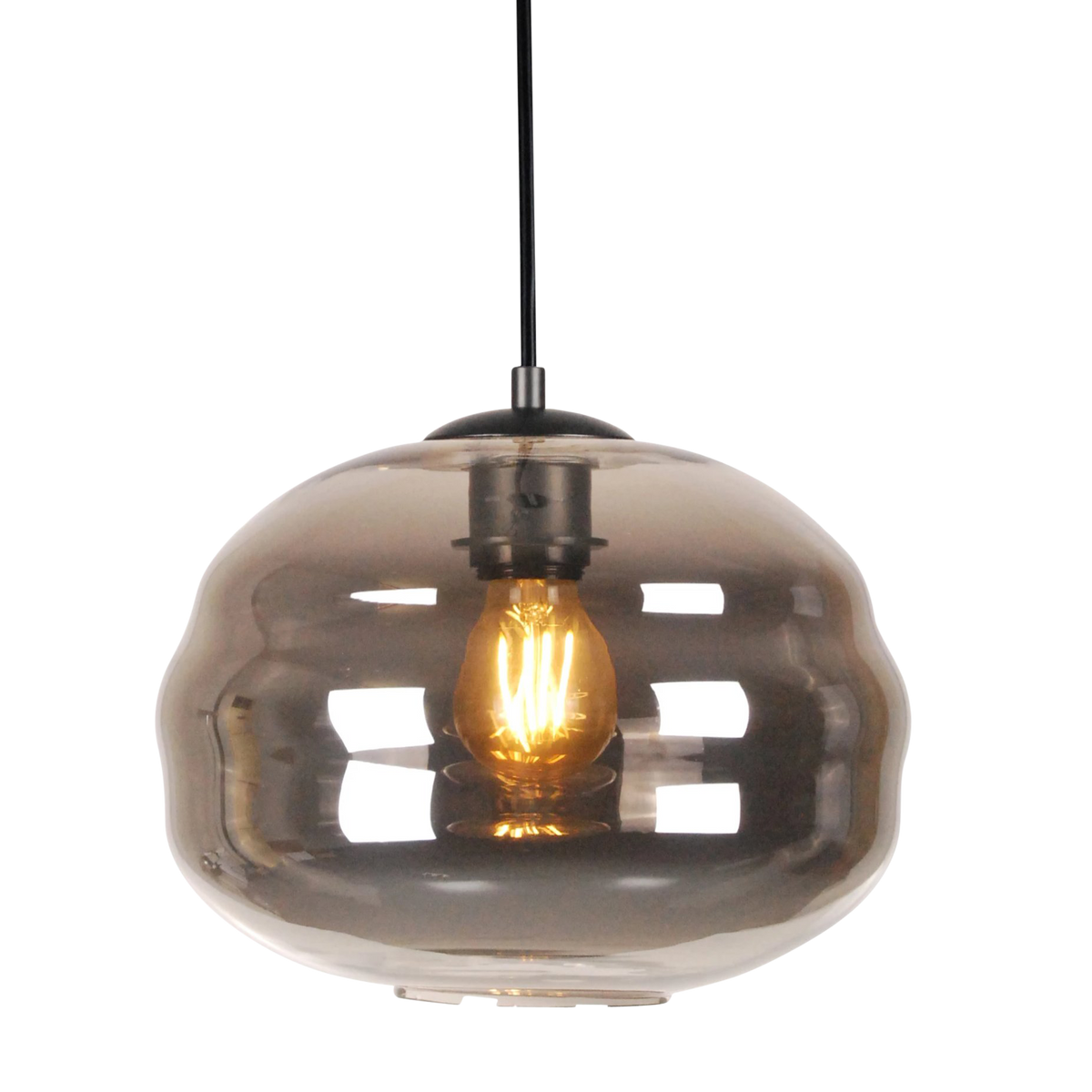 SMITH&SMITH Lighting Sydney Jupiter Hand-blown Pendant Lamp in Smoke-coloured Glass 