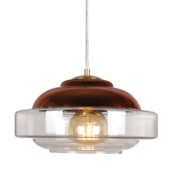 Copper glass outlet lamp