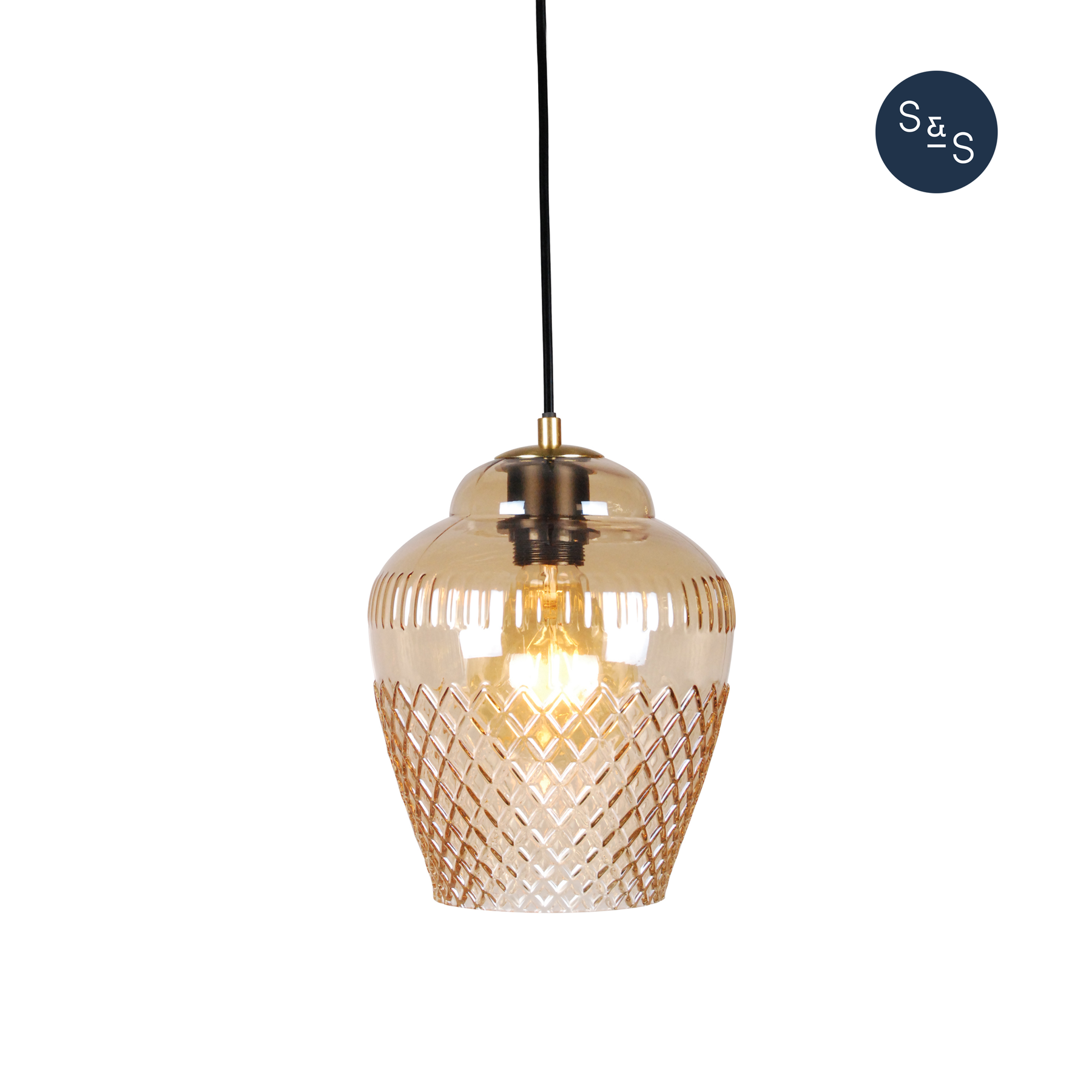 SMITH&SMITH Zarz Amber Glass Pendant Lamp 