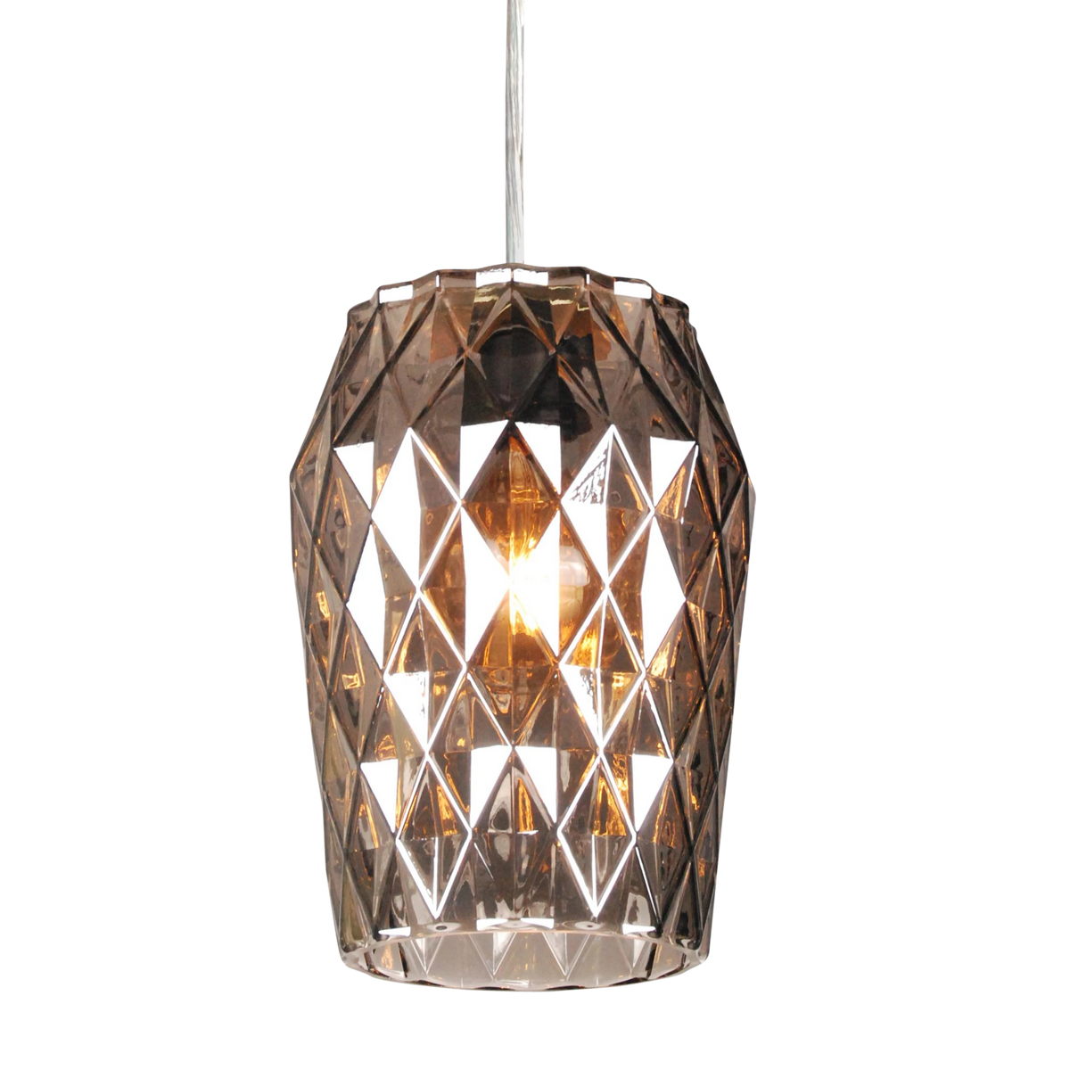 SMITH&SMITH large smoked cut glass pendant light