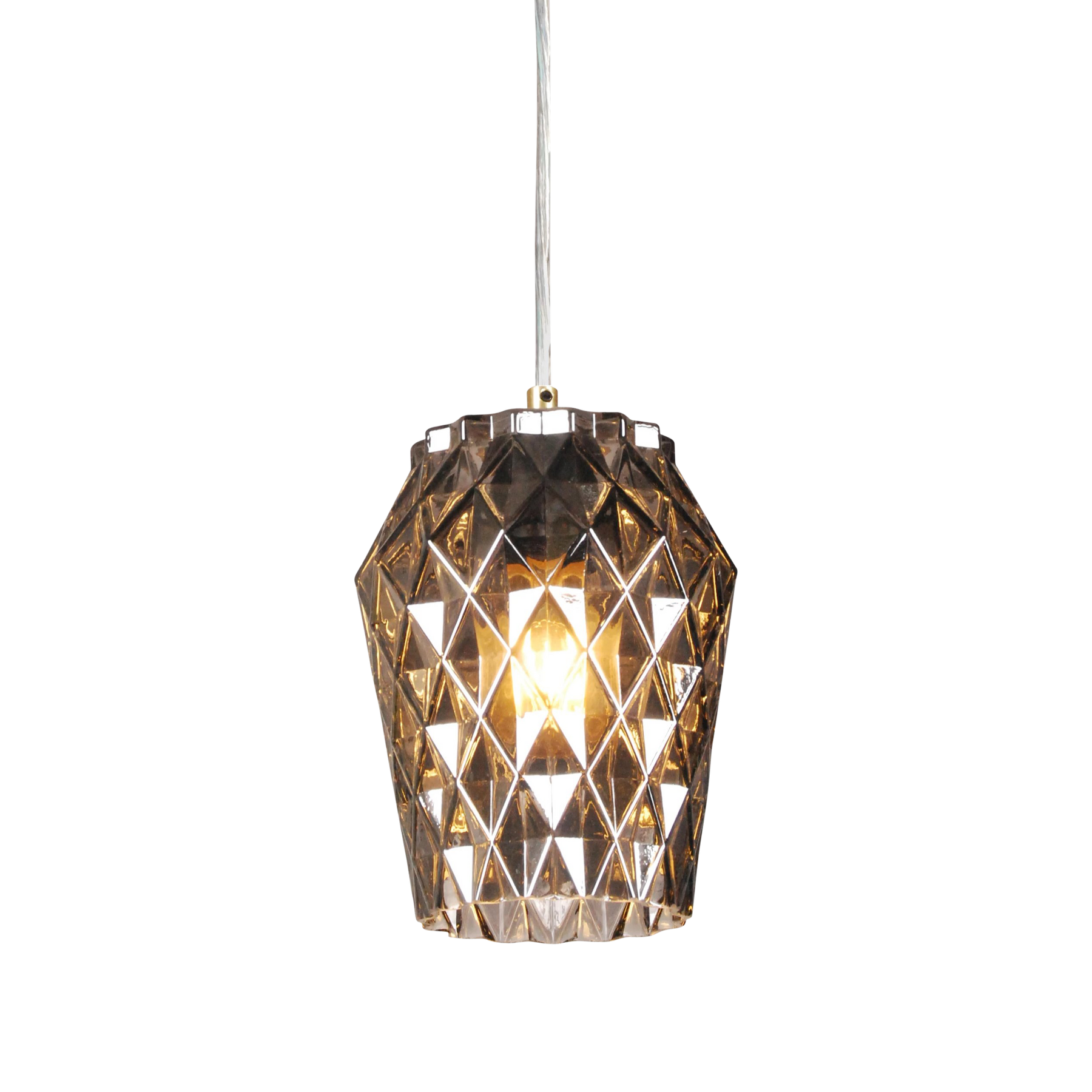 SMITH&SMITH copper coloured cut glass pendant light