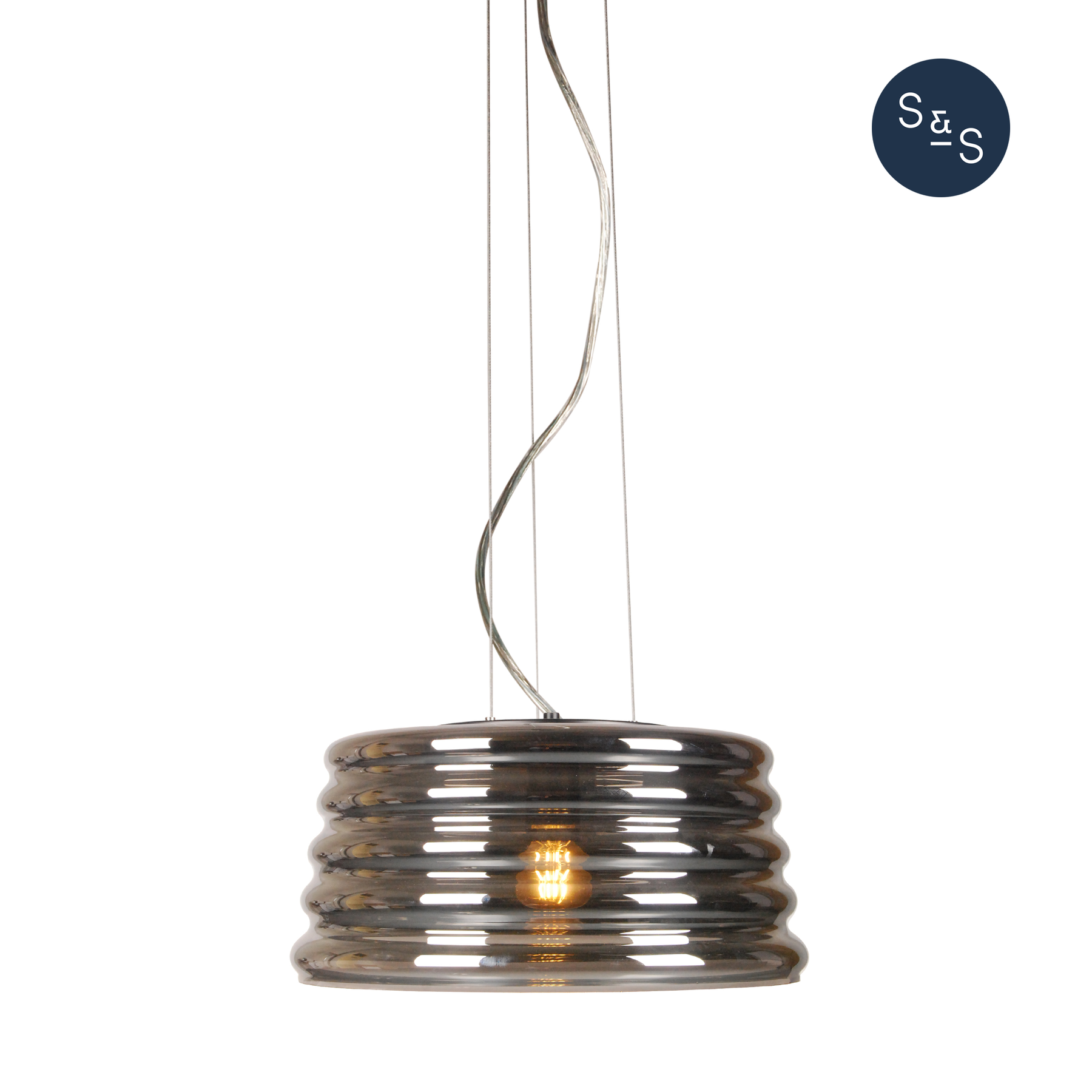 Lennox Chrome Glass Pendant Lamp