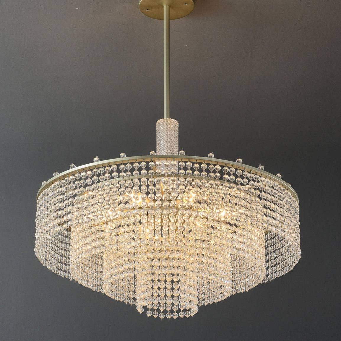 Joachim Round Crystal 3-tier Chandelier