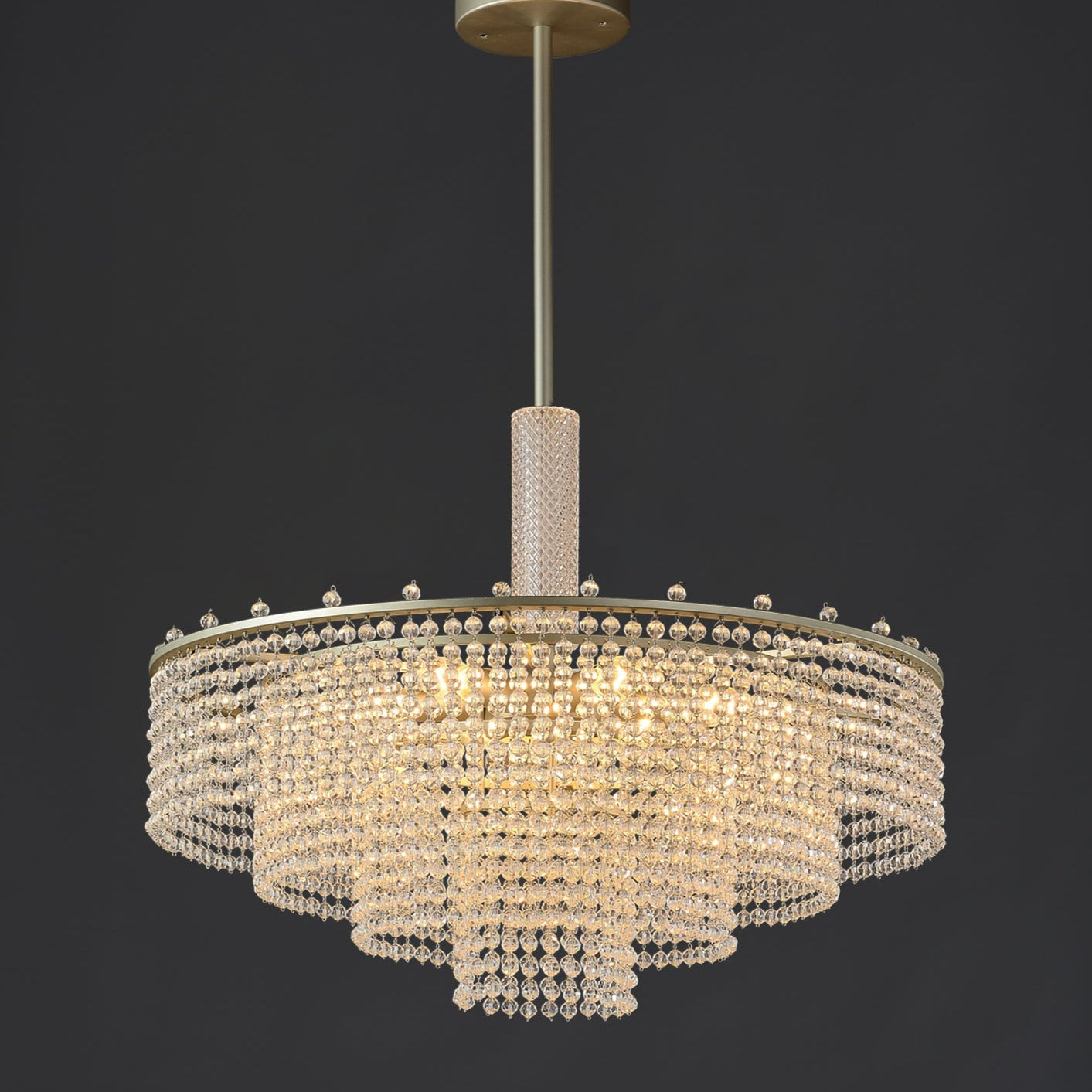 Joachim Round Crystal 3-tier Chandelier
