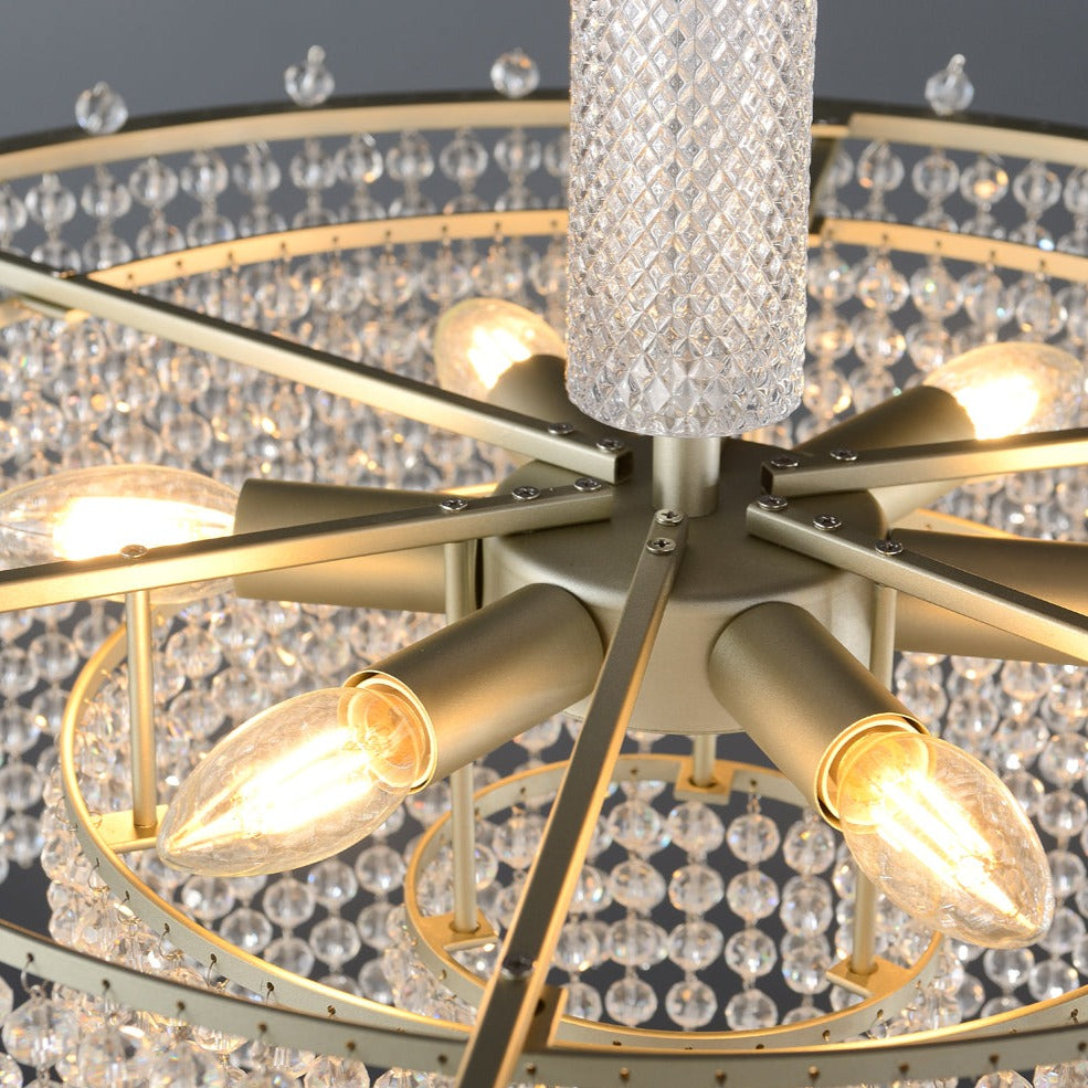 Joachim Round Crystal 3-tier Chandelier