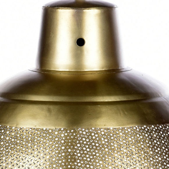 Keira Perforated Iron Dome Pendant Lamp in Brass