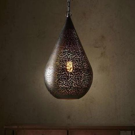SMITH&SMITH Kova Black Perforated Teardrop Pendant Lamp. Zaffero Aquarius Black Perforated Teardrop Pendant Light insta