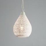 SMITH&SMITH Kova White Perforated Teardrop Pendant Light_Zaffero Aquarius White Perforated Teardrop Pendant Light