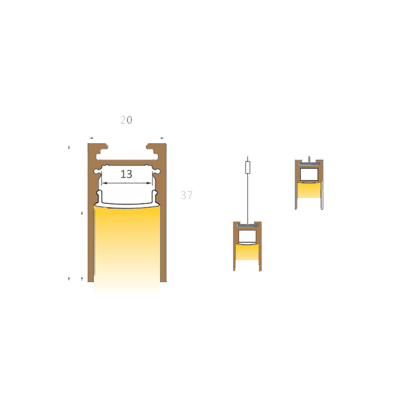 Kununurra LED Low-Glare LED Slimline Pendant Lamp - 2000mm