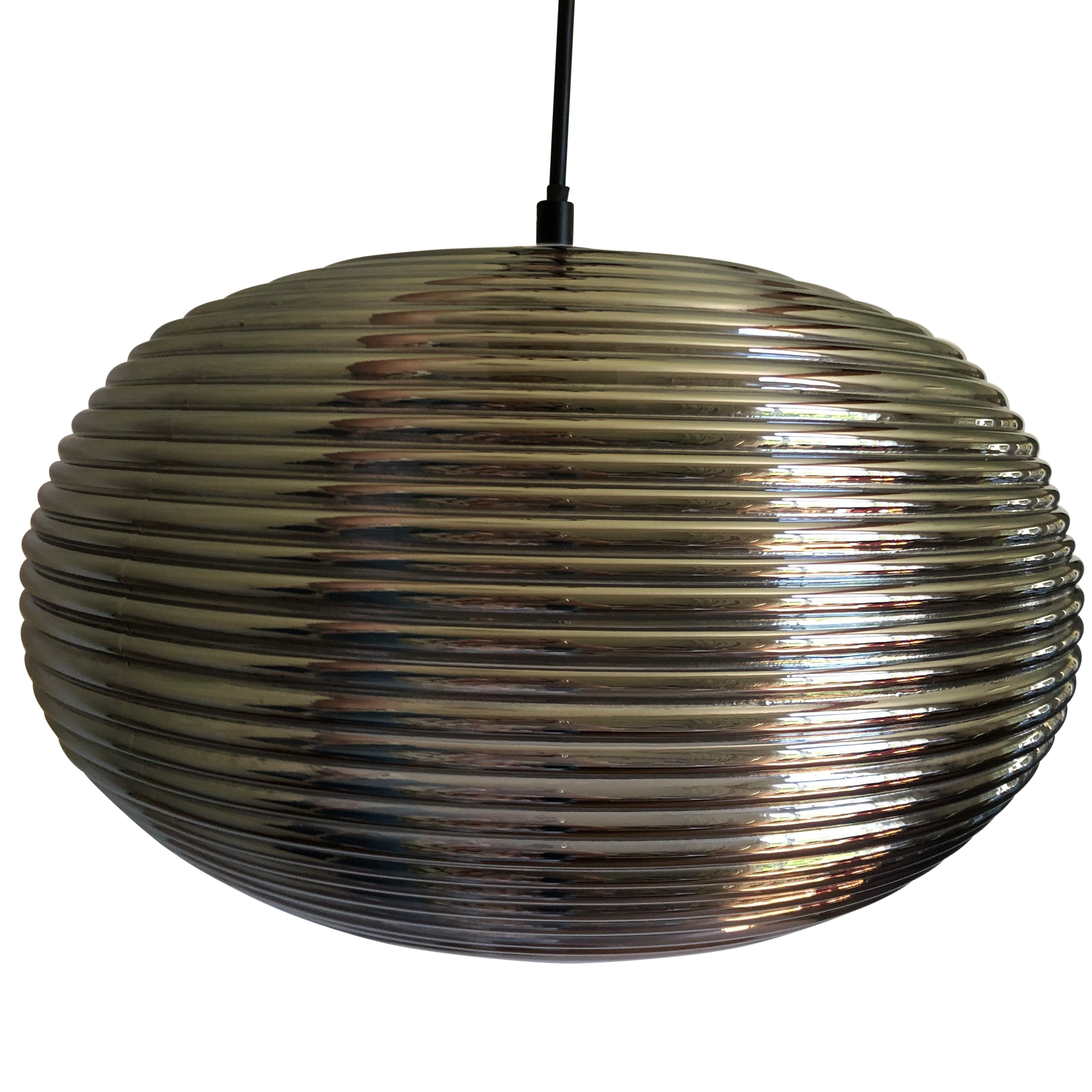 SMITH&SMITH Loy Smoke Glass Rippled Pendant Lamp