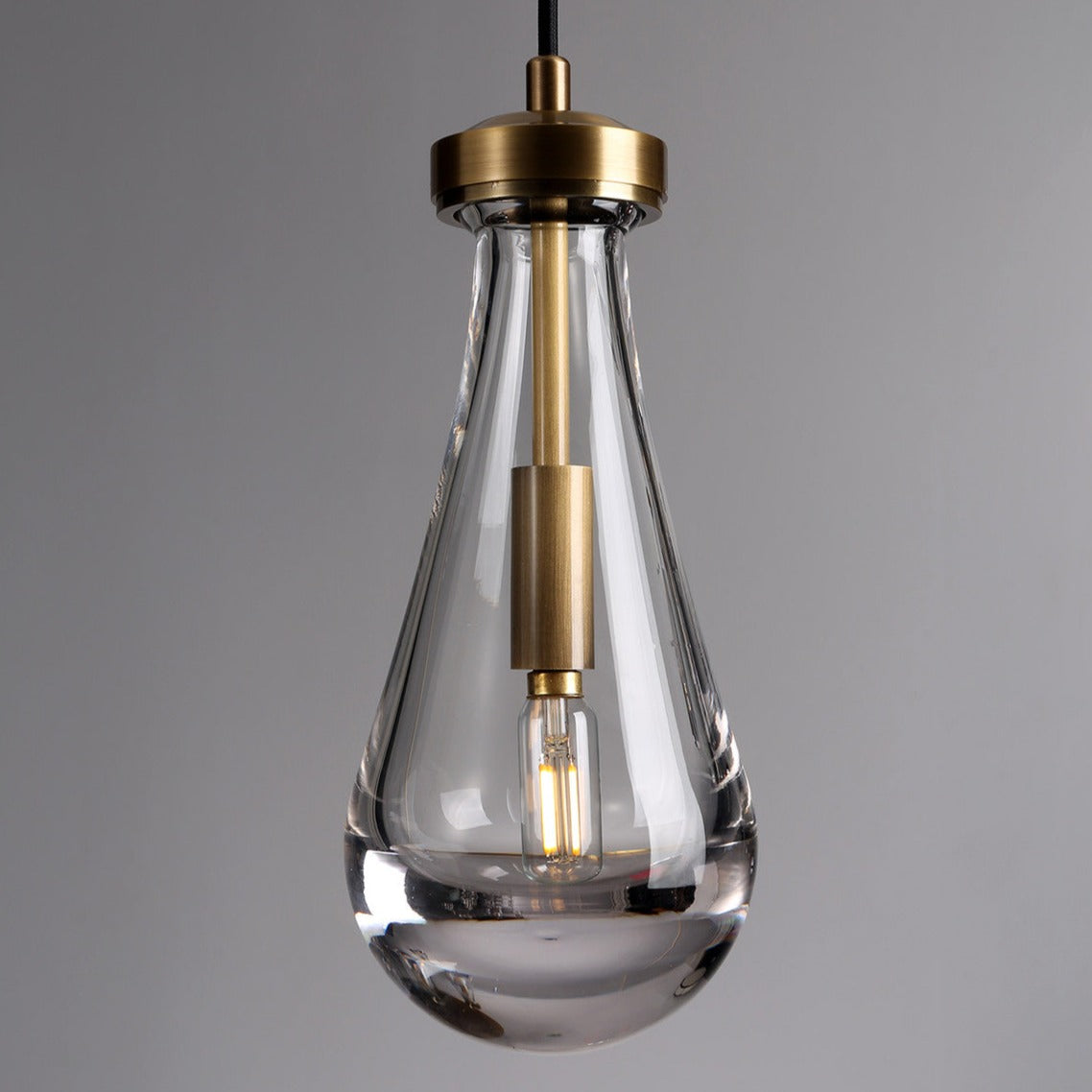 May Brass with Teardrop Glass Pendant Lamp