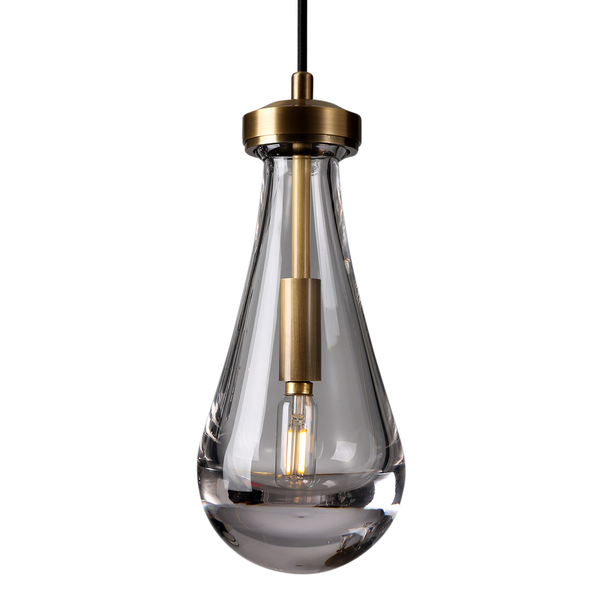 May Brass with Teardrop Glass Pendant Lamp