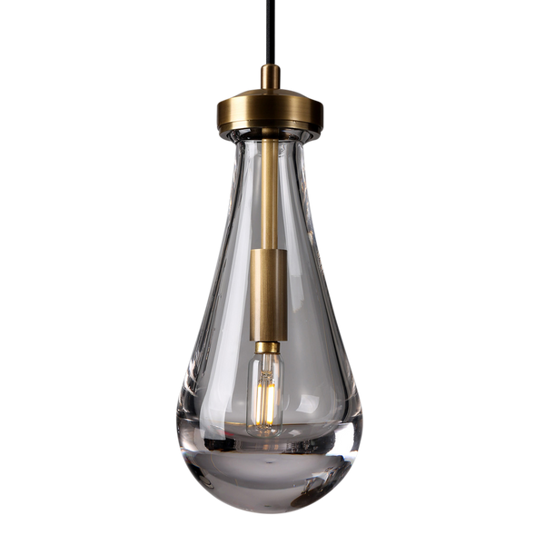 May Brass with Teardrop Glass Pendant Lamp