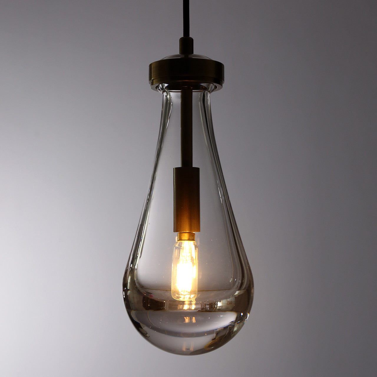 May Brass with Teardrop Glass Pendant Lamp