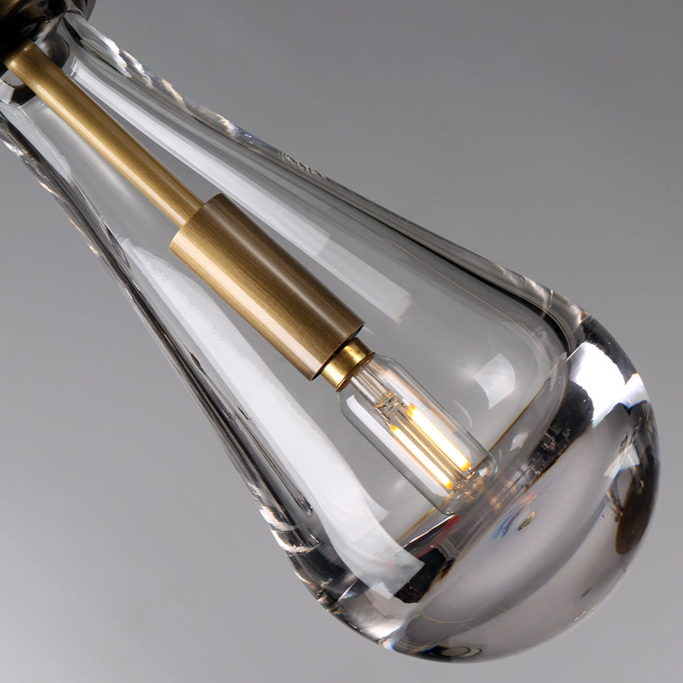 May Brass with Teardrop Glass Pendant Lamp