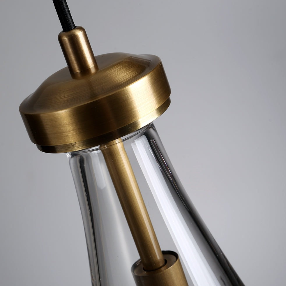 May Brass with Teardrop Glass Pendant Lamp