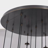 May Teardrop Glass Shade Statement Chandelier round bronze ceiling plate view