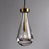 May Teardrop Glass Shade Statement Chandelier single brass teardrop in brass view
