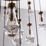 May Teardrop Glass Shade Statement Chandelier brass teardrop view not illuminated