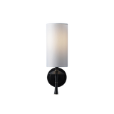 SMITH&SMITH Mayfair Classic Black Wall Lamp with Fabric Shade