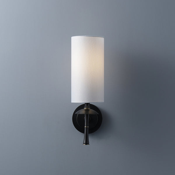 Mayfair Classic Black Wall Lamp with Fabric Shade