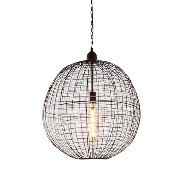 Wire globe pendant shop light