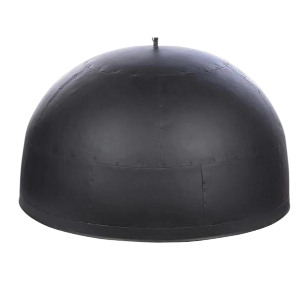 SMITH&SMITH Lighting Sydney Rivé Large Matte-black Riveted Dome Pendant with red interior 