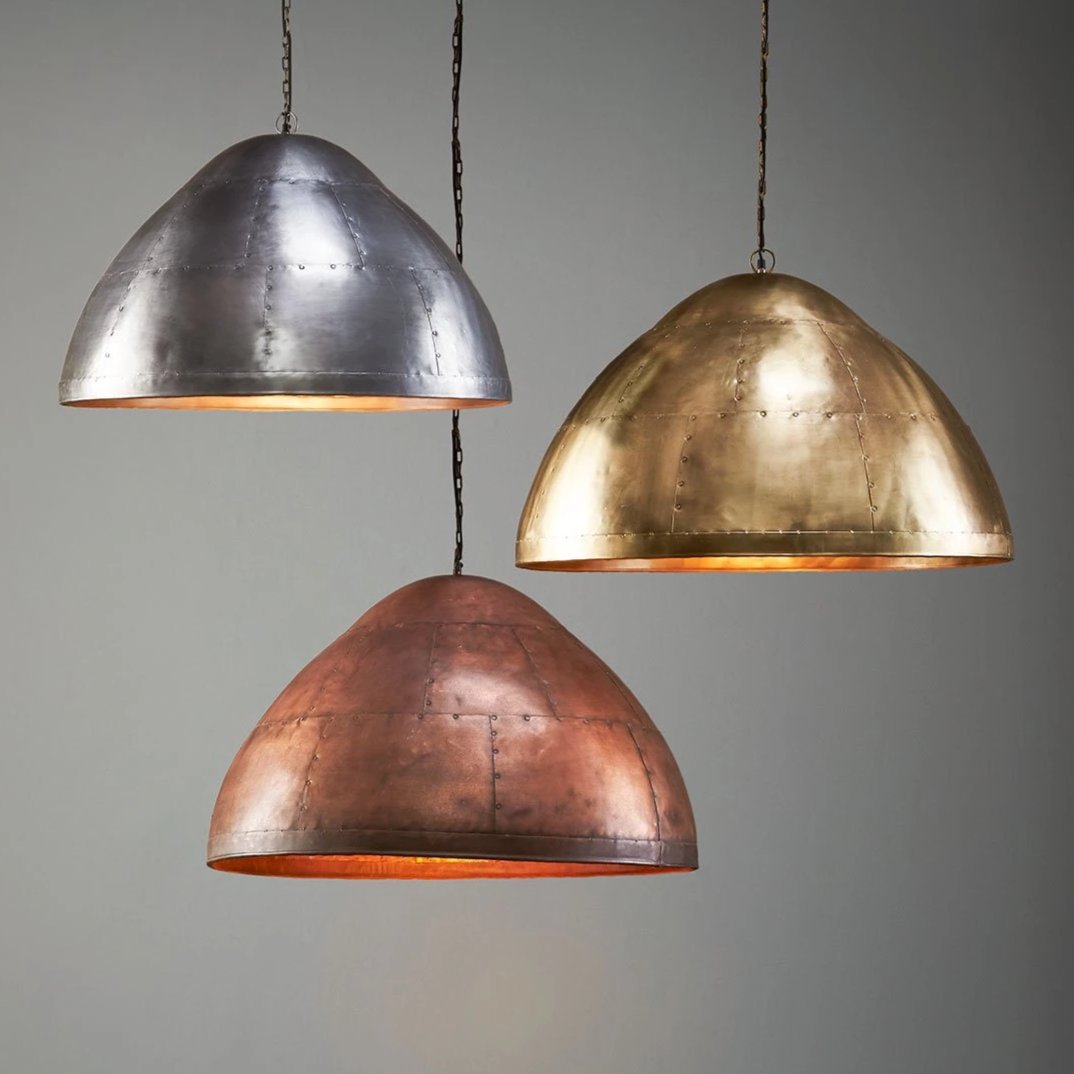 P51 Ceiling Pendant Large Antique Brass