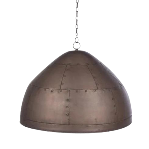 SMITH&SMITH Walton Large Antique Copper Iron Riveted Dome Pendant Lamp