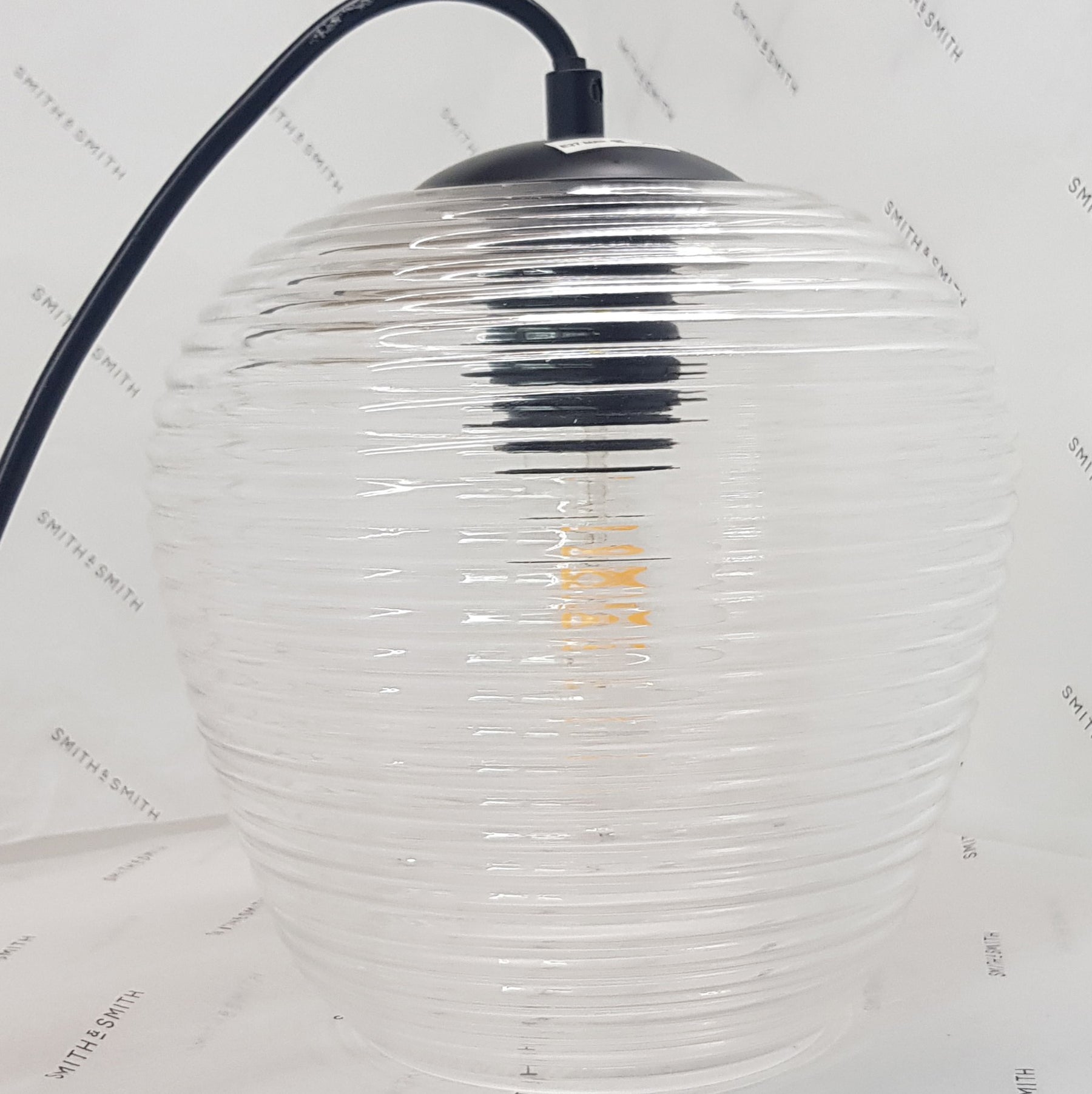 Rippe Rippled Pendant in Clear Glass