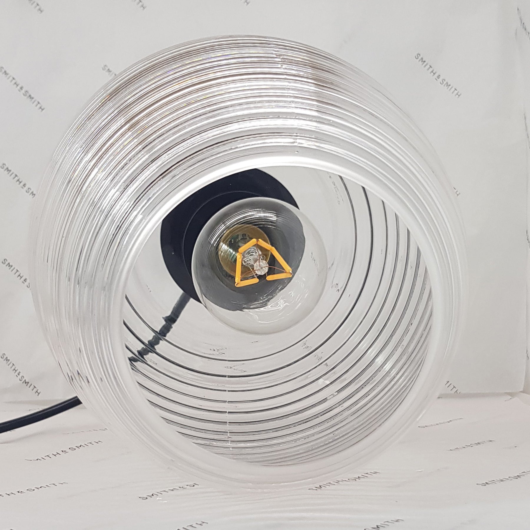 Rippe Rippled Pendant in Clear Glass