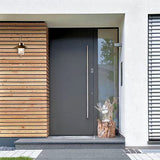 SMITH&SMITH Anniston Outdoor Lamp in Antique Brass used at the front of this modern Australian home insta