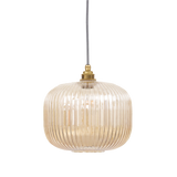 SMITH&SMITH Lighting Ashter Hand-blown Lantern Pendant in Champagne-coloured Glass