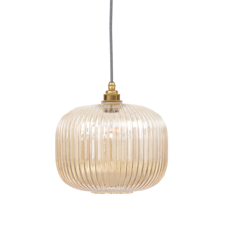 SMITH&SMITH Lighting Ashter Hand-blown Lantern Pendant in Champagne-coloured Glass