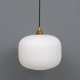 Ashter Hand-blown Lantern Pendant in Matte-white Opal Glass