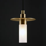 SMITH&SMITH Audley Brass and Glass Pendant Lamp - illuminated