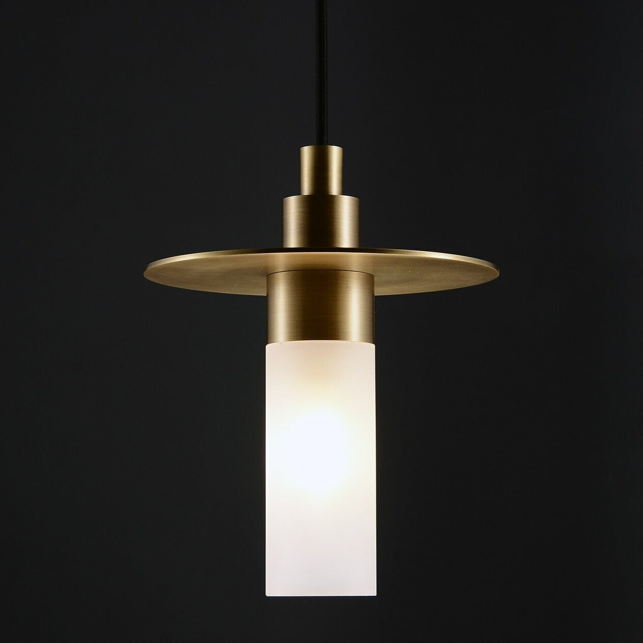 SMITH&SMITH Audley Brass and Glass Pendant Lamp - illuminated