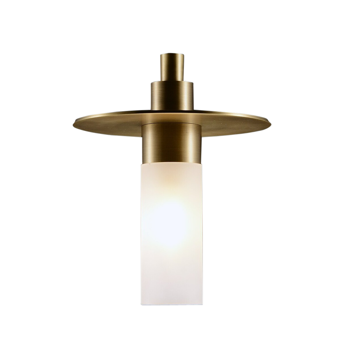 SMITH&SMITH Audley Brass and Glass Pendant Lamp - illuminated