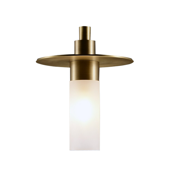 SMITH&SMITH Audley Brass and Glass Pendant Lamp - illuminated