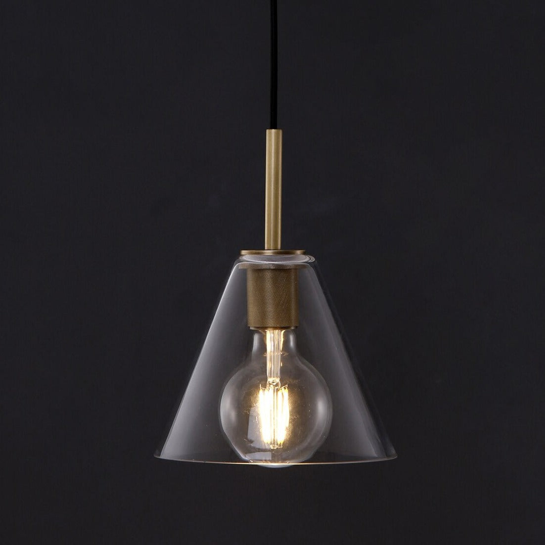 Bloomfield Brass and Glass Pendant Lamp