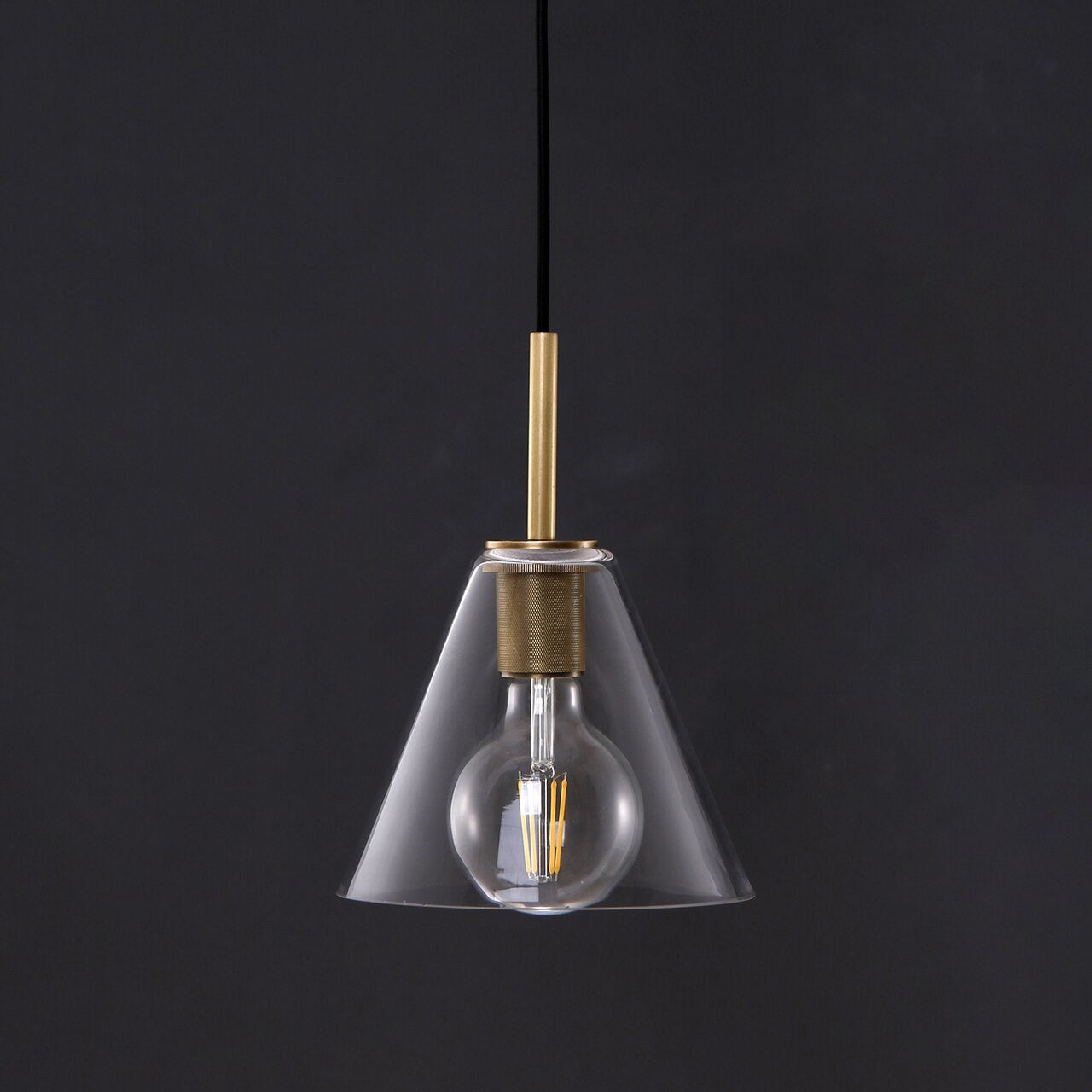 Bloomfield Brass and Glass Pendant Lamp