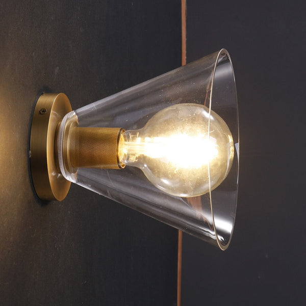 Bloomfield Brass and Glass Ceiling Lamp