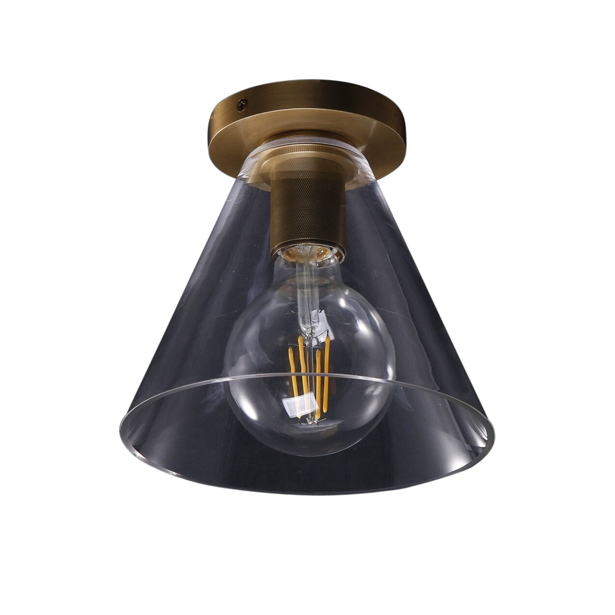 SMITH&SMITH Bloomfield Brass and Glass Ceiling Lamp
