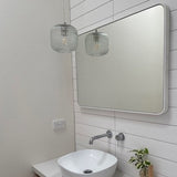 SMITH&SMITH Clear Reeded Fluted Glass Pendant Lamp in Australian Bathroom