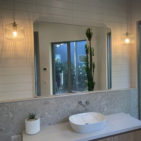 SMITH&SMITH Clear Reeded Fluted Glass Pendant Lamp in Australian Bathroom