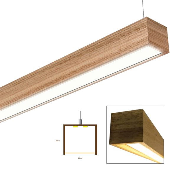 SMITH&SMITH Devonport Timber Linear Pendant Lamp Close up view