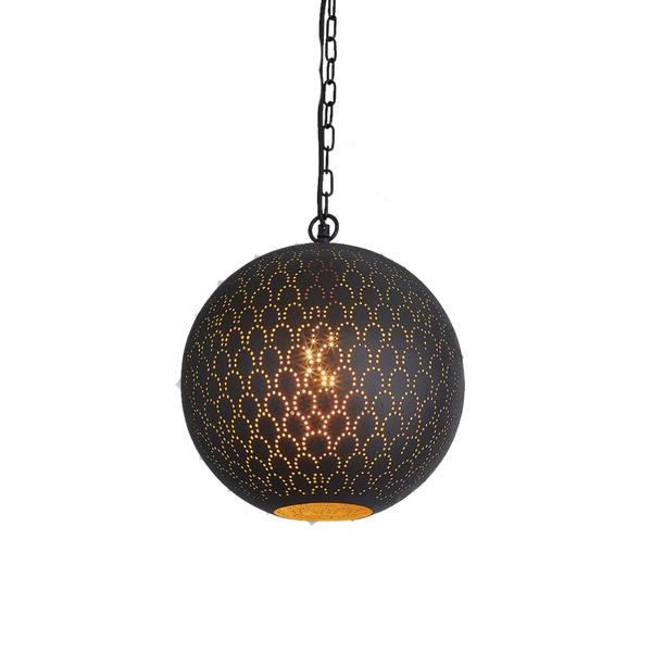 SMITH&SMITH Fes Round Perforated metal lamp in black