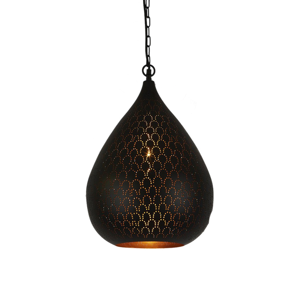 SMITH&SMITH Fes Teardrop-shaped Perforated metal lamp in black