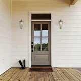 SMITH&SMITH Flagstaff Outdoor Lamp in Antique Brass used at front door of a traditional suburban Australian home. insta